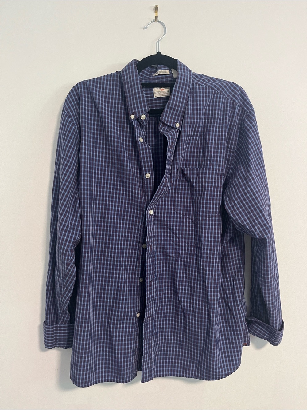 Dockers Blue Plaid Button-Down Shirt
